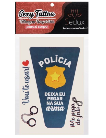 Polícia Tatuagem Temporária 10 X 14Cm Sedux